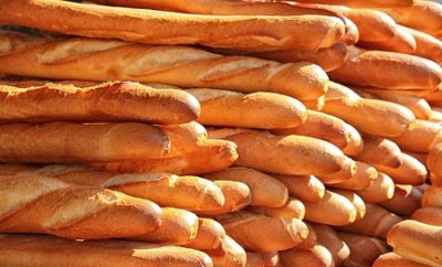 Eating a baguette in Paris